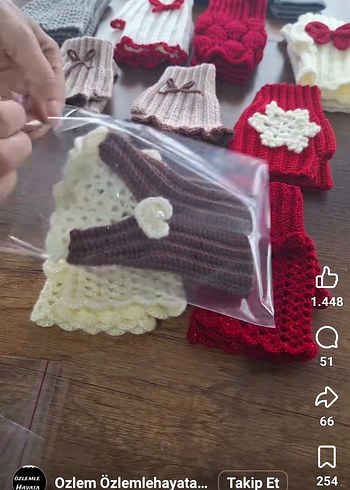 Sarı Örgü Detaylı Kadın Eldiveni - Görsel 3