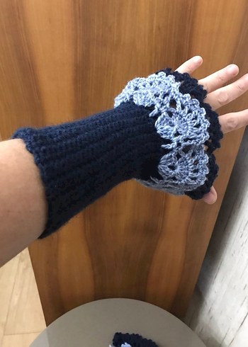 Sarı Örgü Detaylı Kadın Eldiveni - Görsel 2