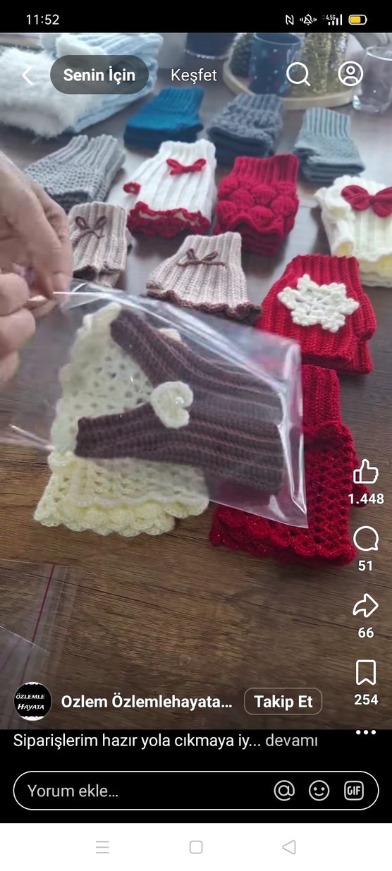 Sarı Örgü Detaylı Kadın Eldiveni - Görsel 3