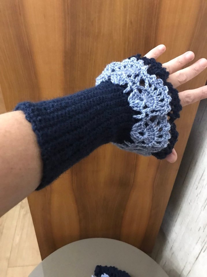 Sarı Örgü Detaylı Kadın Eldiveni - Görsel 2