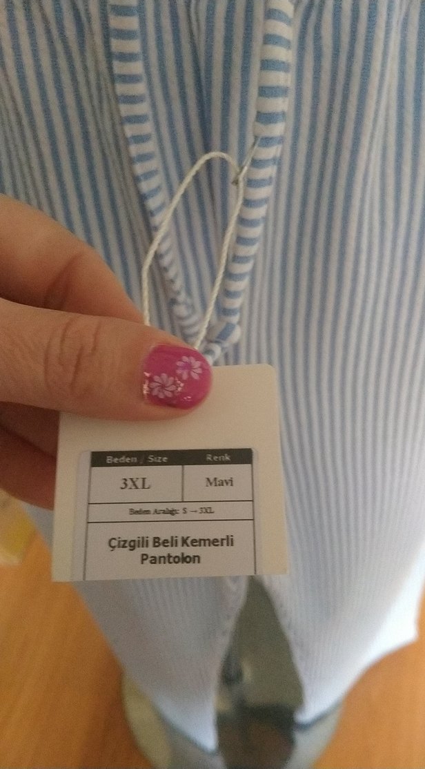 Mavi fitilli unisex Pantolon - Görsel 2