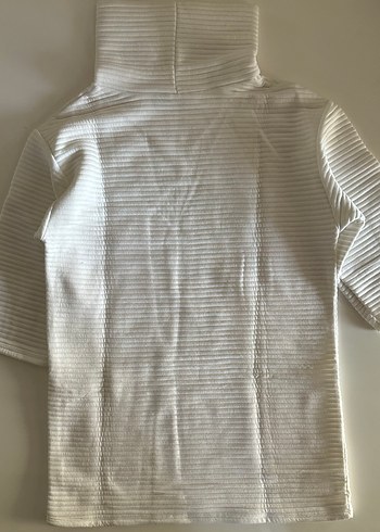 Sara Beyaz Kadın Kısa Kollu Yüksek Yaka mini elbise - Görsel 2