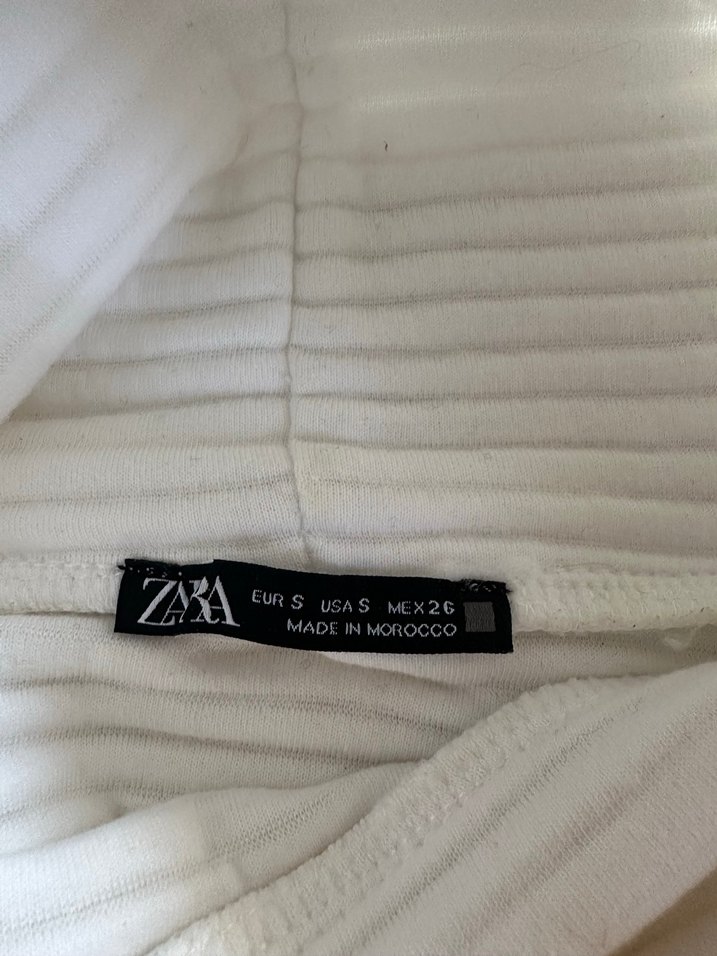 Sara Beyaz Kadın Kısa Kollu Yüksek Yaka mini elbise - Görsel 3