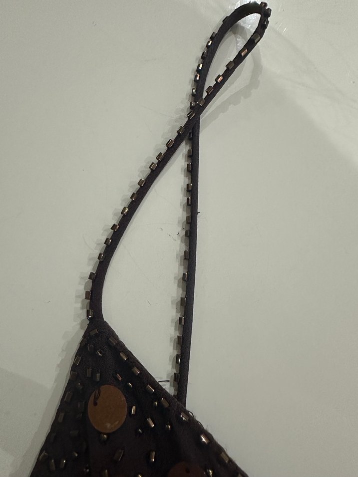 Vakko Couture Kahverengi Abiye Elbise - Görsel 2