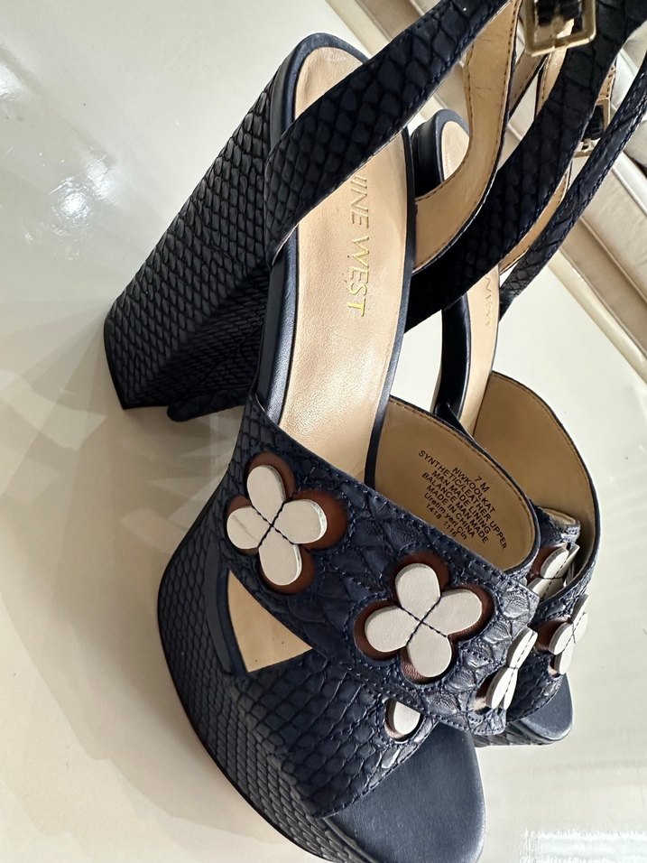 NINE WEST Mavi Platform Topuklu Kadın Sandalet - Görsel 2