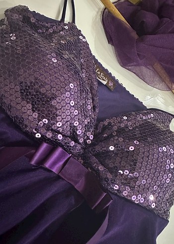 Mor gece elbisesi - Görsel 2