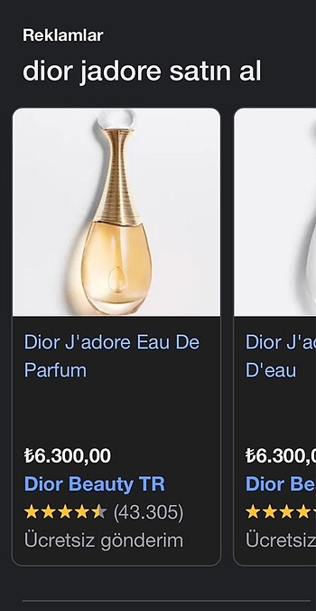 Beden Renk Dior J?adore Parfüm (orijinal.)