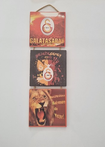 Galatasaray Temalı 3 Parça Duvar Panosu