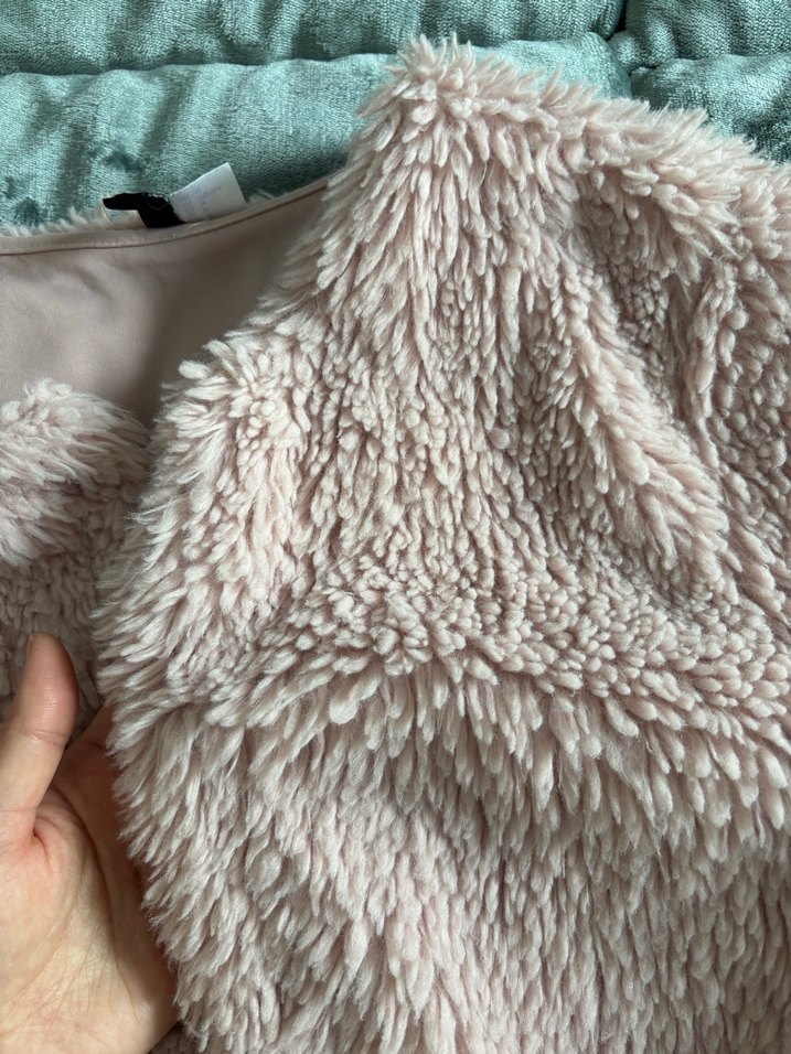 Pembe Kadın Peluş Midi Mont - Görsel 3