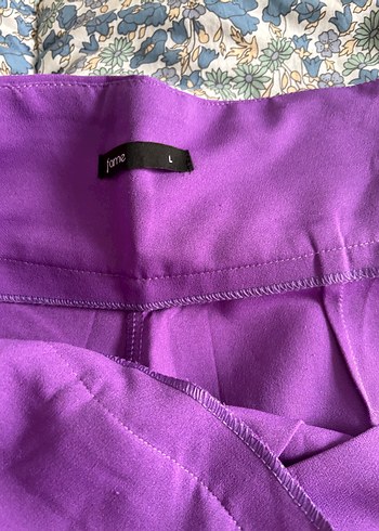 Mor Piliseli Kadın Kumaş Pantolon - Görsel 3