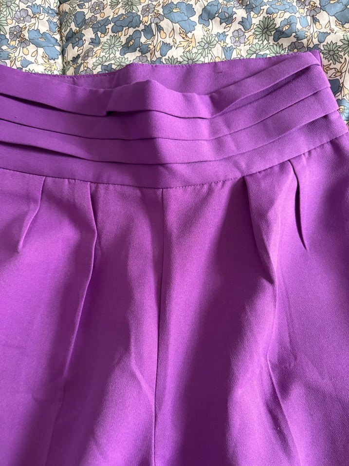 Mor Piliseli Kadın Kumaş Pantolon - Görsel 2