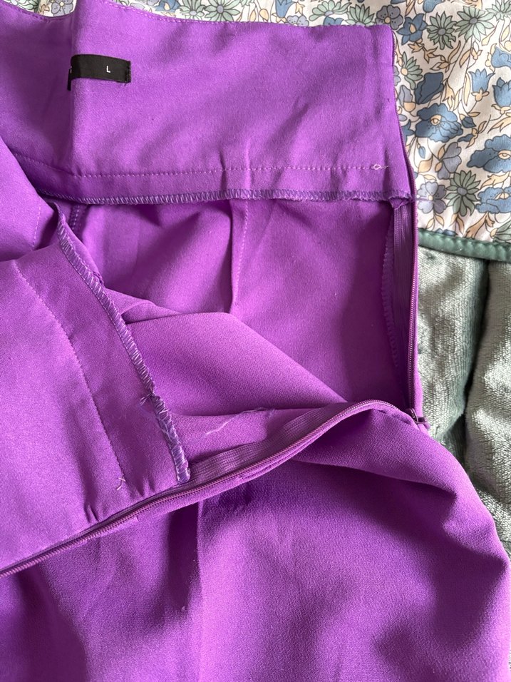 Mor Piliseli Kadın Kumaş Pantolon - Görsel 4