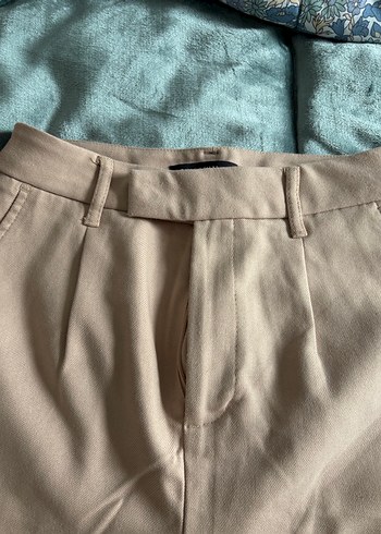 Bej Midi Kumaş Kadın Pantolon - Görsel 2