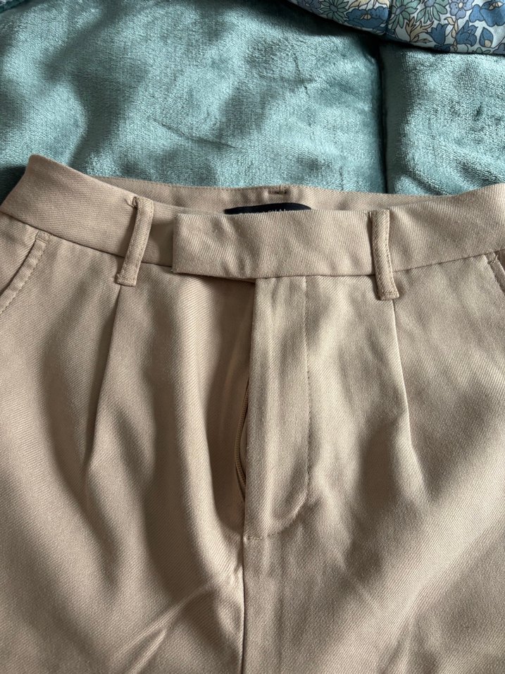Bej Midi Kumaş Kadın Pantolon - Görsel 2