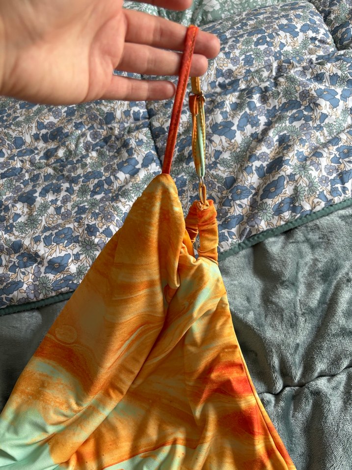 Drapeli Çok Renkli Uzun tek kol askılı Elbise - Görsel 4