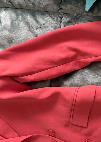 Pembe Kadın Düğmeli Blazer Ceket - Görsel 4