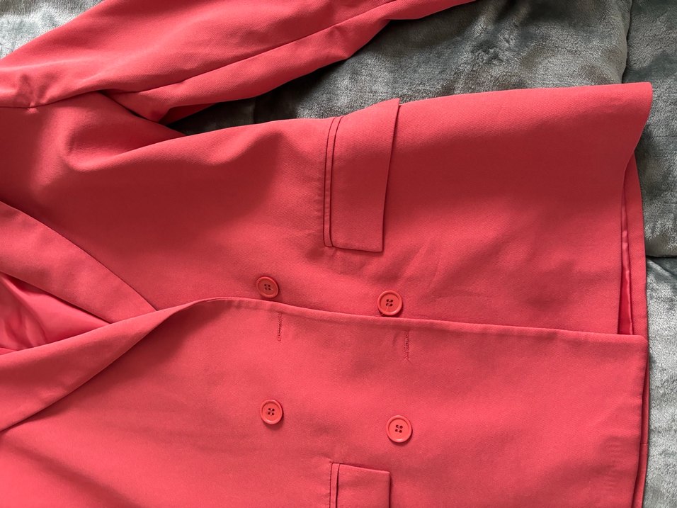 Pembe Kadın Düğmeli Blazer Ceket - Görsel 2