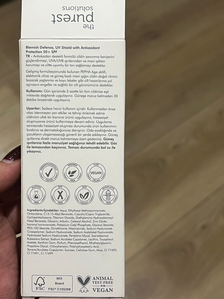 The Purest Solutions SPF 50 Leke Karşıtı Renkli Güneş Kremi - Görsel 2