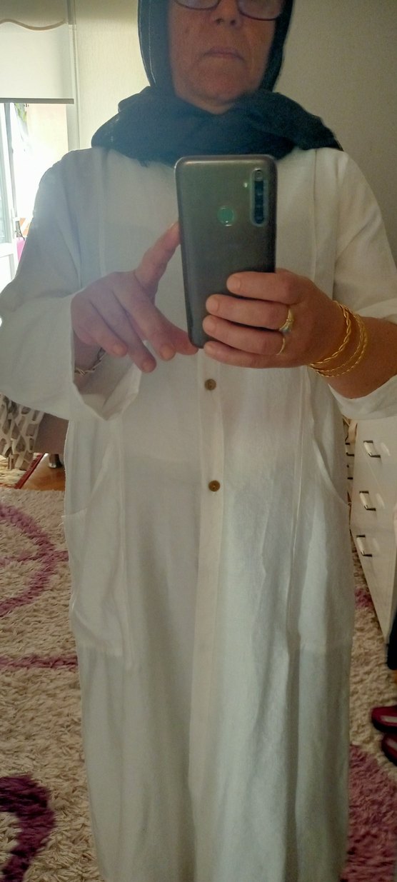 Uzun Beyaz ayrobin Bohem tunik &kap - Görsel 4