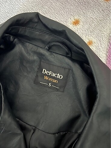 s Beden defacto deri ceket kemerli