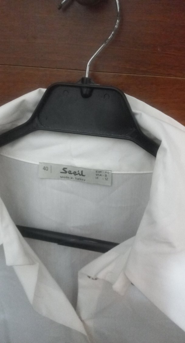 Düğmeli Beyaz Pamuklu Kadın Gömlek - Görsel 3