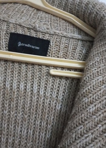 Bej Uzun Kollu Triko Kadın Hırka - Görsel 4