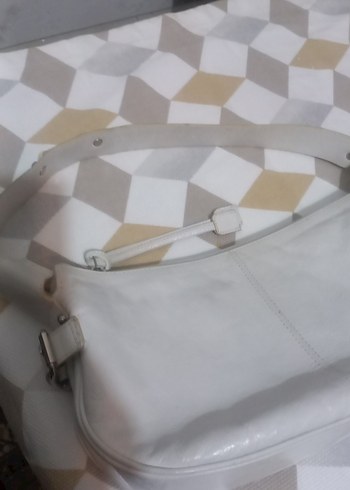 Beyaz Deri Kadın Çanta - Görsel 3