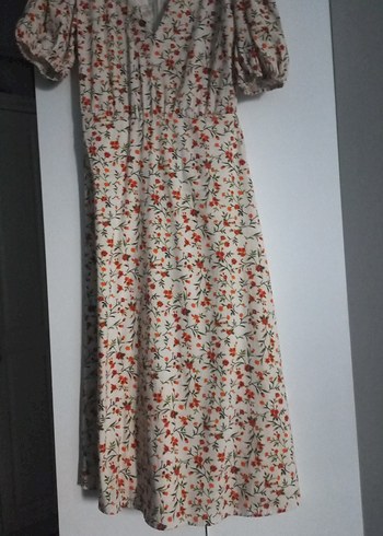 Bohem Tarzı Uzun Çiçekli Elbise - Görsel 2