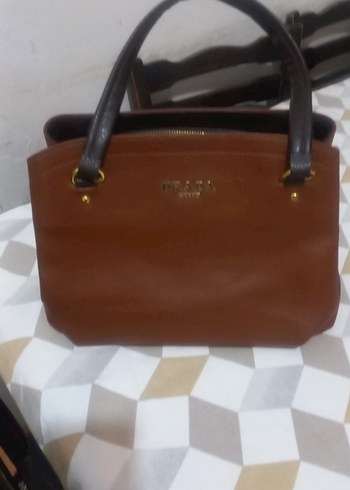 Prada Kahverengi Deri Kadın Çanta - Görsel 3