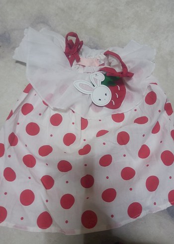 Kolsuz Puantiyeli Kız Çocuk Elbise hiç giyilmemiş - Görsel 3