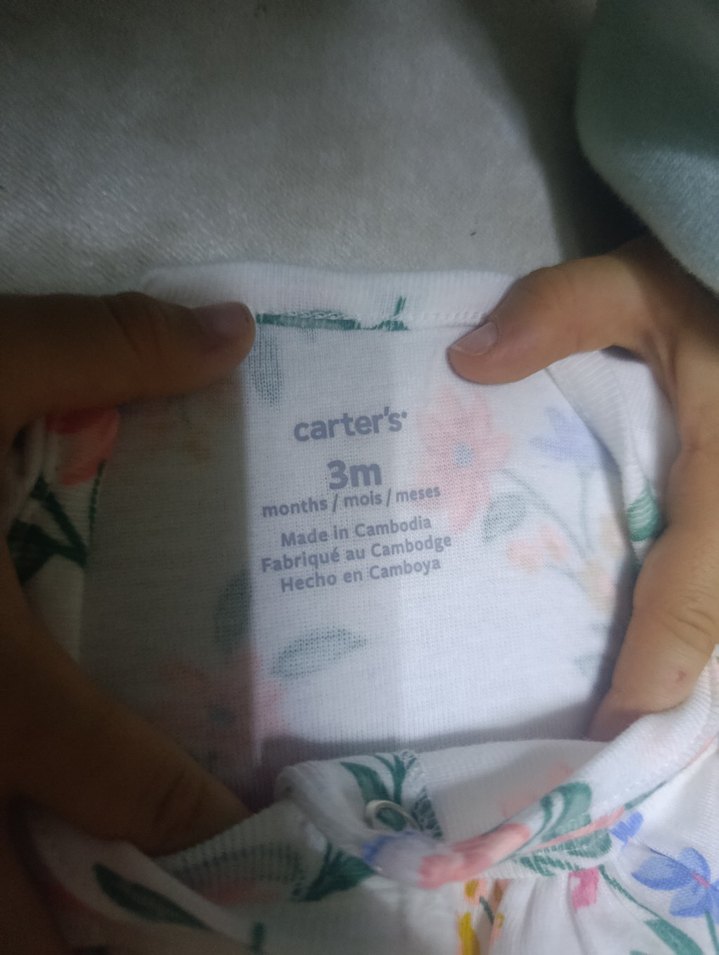 Beyaz Çiçek Desenli Bebek Kız Tulum giyilmemiş - Görsel 2