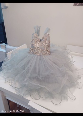 Kız Çocuk Straplez Nakışlı Fırfırlı Elbise - Görsel 4