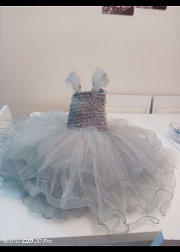 Kız Çocuk Straplez Nakışlı Fırfırlı Elbise - Görsel 2