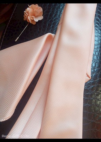 Pembe Pastel Erkek Kravat ve Yaka Çiçeği - Görsel 3