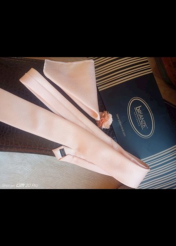 Pembe Pastel Erkek Kravat ve Yaka Çiçeği - Görsel 2