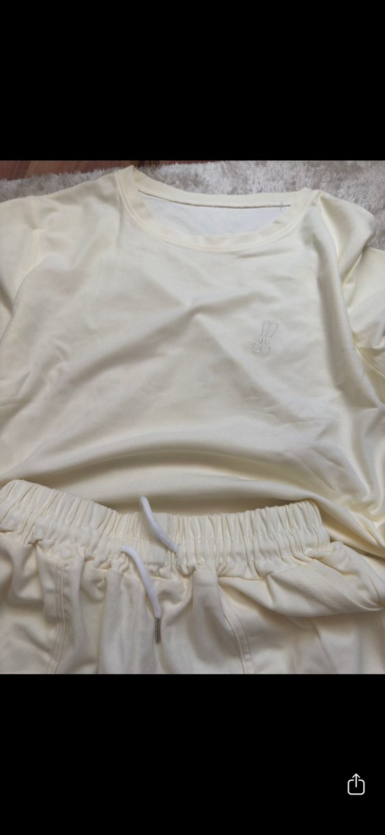 Kadın Beyaz Mini Rahat eşofman takımı - Görsel 2