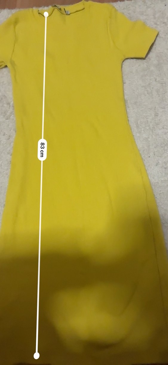 Sarı Midi  triko Kadın Günlük Elbise - Görsel 3