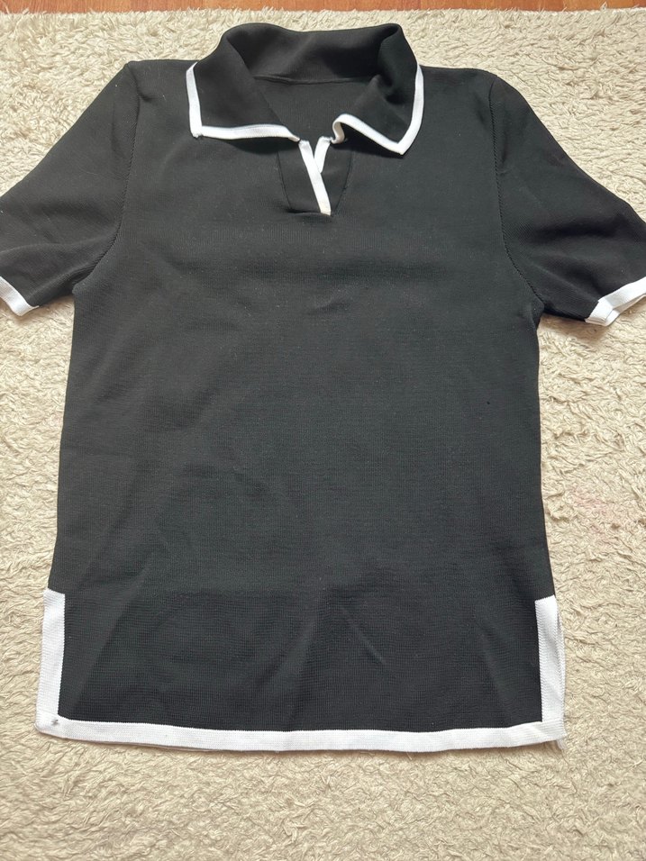 Kız Çocuk Siyah Polo Tişört - Görsel 3