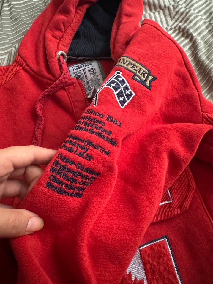 Kırmızı Kapüşonlu Nakışlı unisexs - Görsel 4