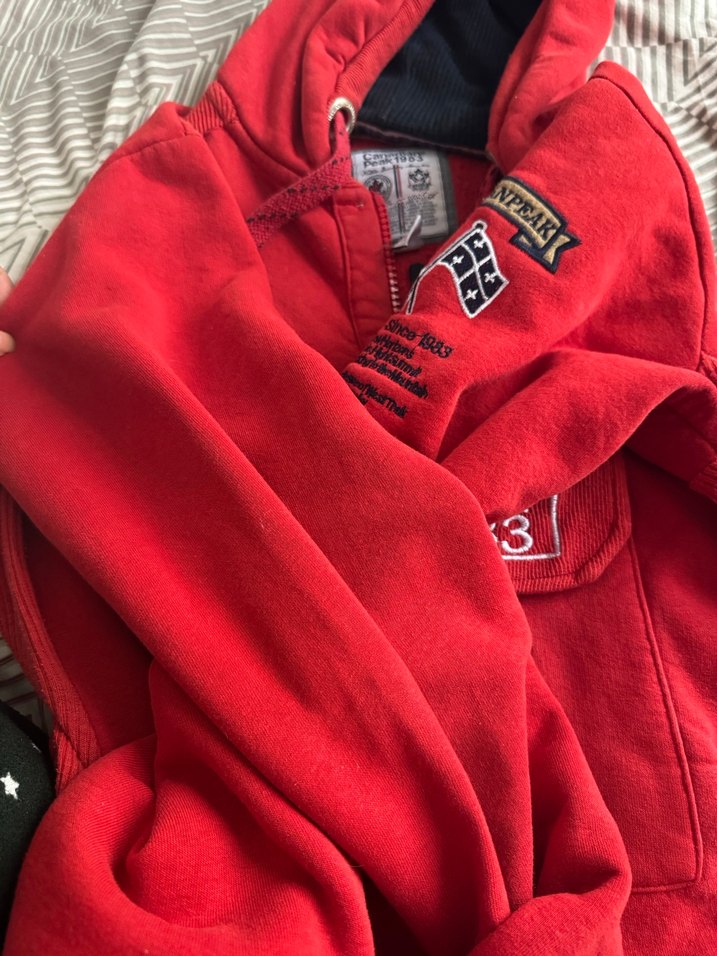 Kırmızı Kapüşonlu Nakışlı unisexs - Görsel 5