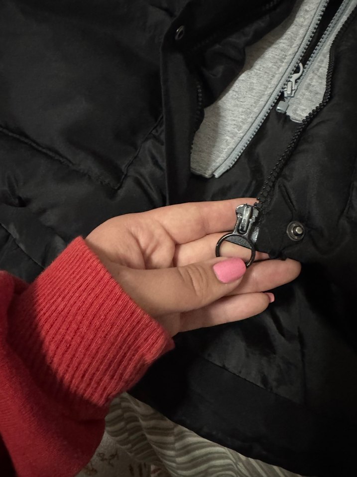 Gri Kapüşonlu Siyah Rahat Kadın Ceket - Görsel 3