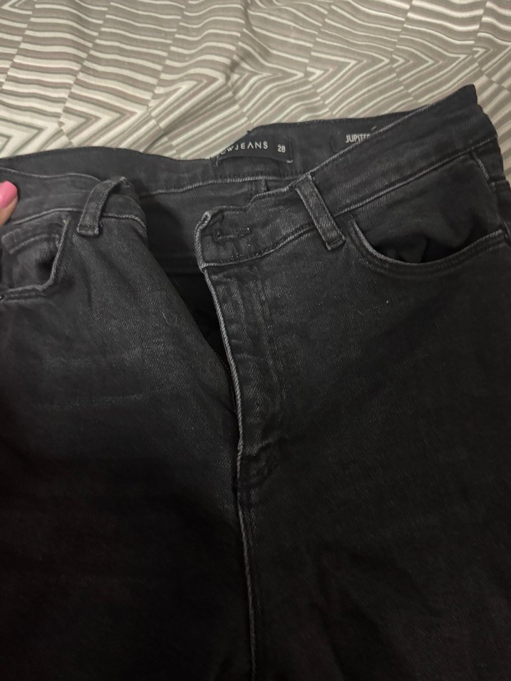 Siyah Elastik Kadın Denim Pantolon - Görsel 2