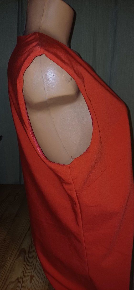 Mango XL Kırmızı Salaş Kolsuz Tunik - Görsel 3