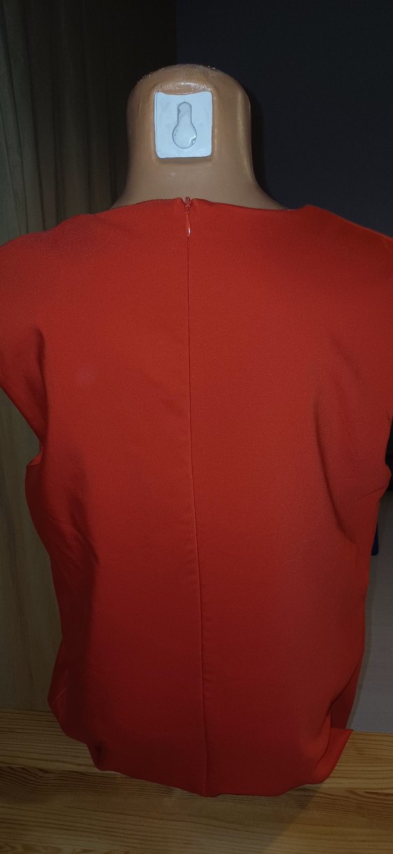 Mango XL Kırmızı Salaş Kolsuz Tunik - Görsel 2