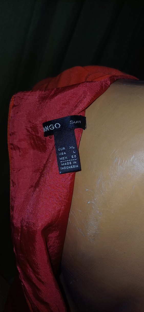 Mango XL Kırmızı Salaş Kolsuz Tunik - Görsel 5