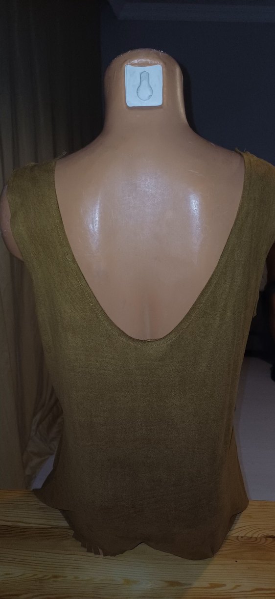 Bej Kadın Süet Bohem Uzun Elbise - Görsel 3