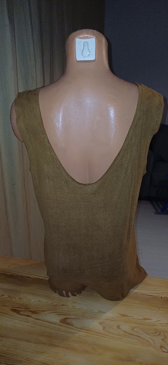 Bej Kadın Süet Bohem Uzun Elbise - Görsel 4