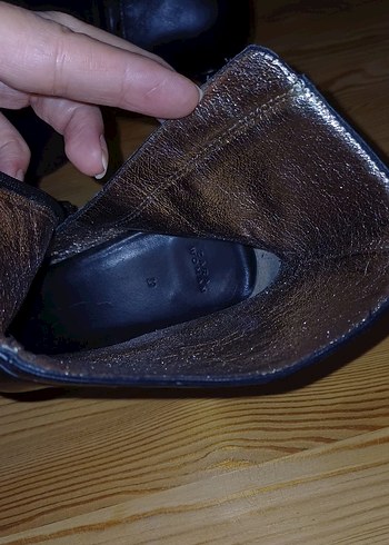 39 Beden Zara fermuar detaylı siyah deri stiletto kadın bot