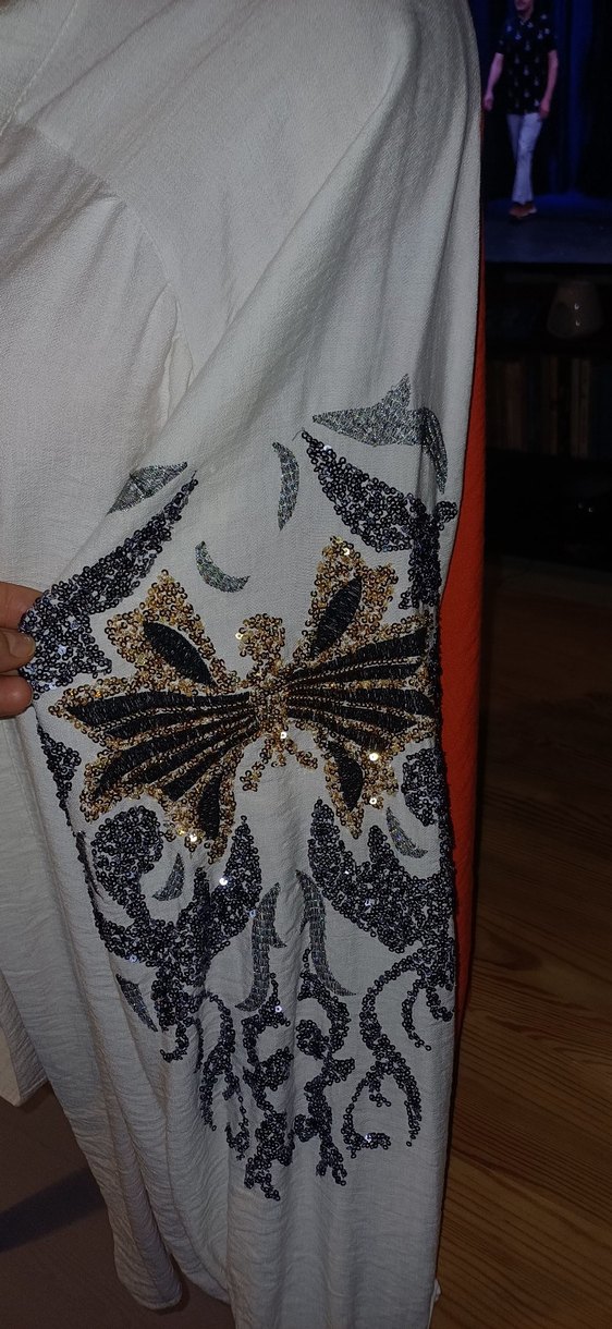 Payetli Çok Renkli Bohem Uzun Kollu Bluz - Görsel 3