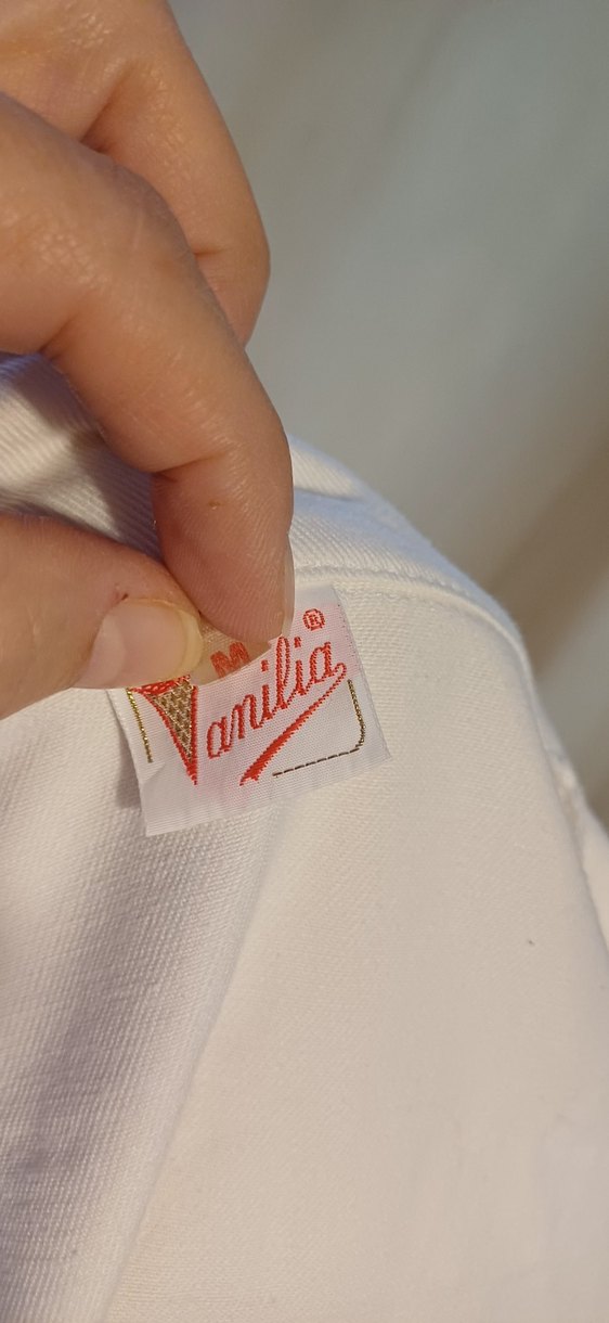 Wintage Düğmeli Beyaz Keten Kadın jean Gömlek M beden - Görsel 3